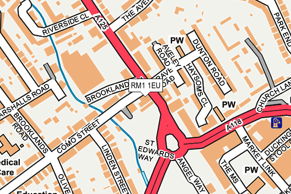 RM1 1EU map - OS OpenMap – Local (Ordnance Survey)