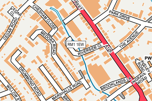 RM1 1EW map - OS OpenMap – Local (Ordnance Survey)