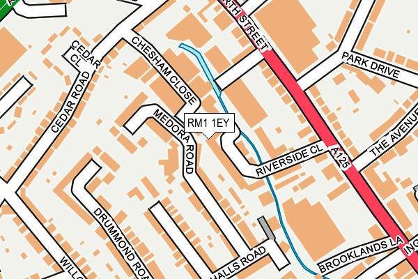 RM1 1EY map - OS OpenMap – Local (Ordnance Survey)