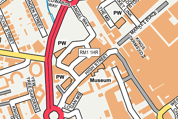 RM1 1HR map - OS OpenMap – Local (Ordnance Survey)