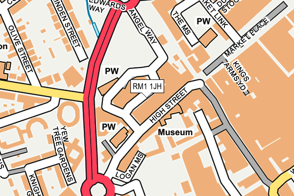 RM1 1JH map - OS OpenMap – Local (Ordnance Survey)