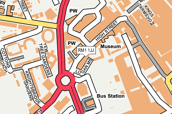 RM1 1JJ map - OS OpenMap – Local (Ordnance Survey)