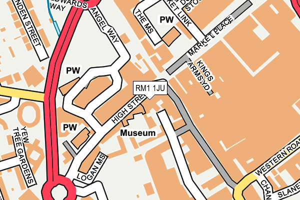 RM1 1JU map - OS OpenMap – Local (Ordnance Survey)