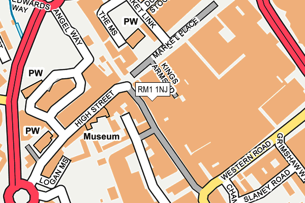 RM1 1NJ map - OS OpenMap – Local (Ordnance Survey)