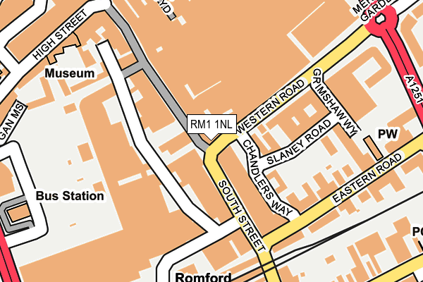 RM1 1NL map - OS OpenMap – Local (Ordnance Survey)