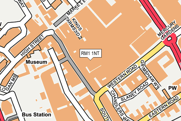 RM1 1NT map - OS OpenMap – Local (Ordnance Survey)