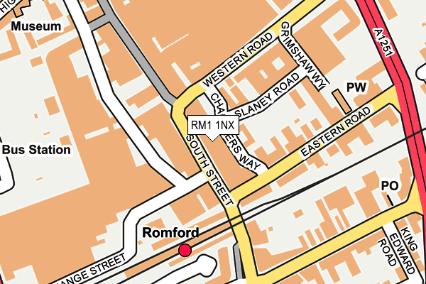 RM1 1NX map - OS OpenMap – Local (Ordnance Survey)