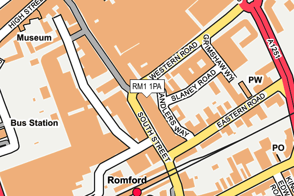 RM1 1PA map - OS OpenMap – Local (Ordnance Survey)