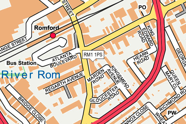 RM1 1PS map - OS OpenMap – Local (Ordnance Survey)