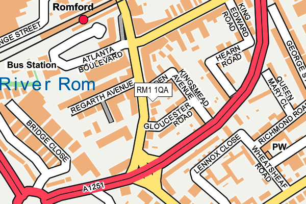 RM1 1QA map - OS OpenMap – Local (Ordnance Survey)