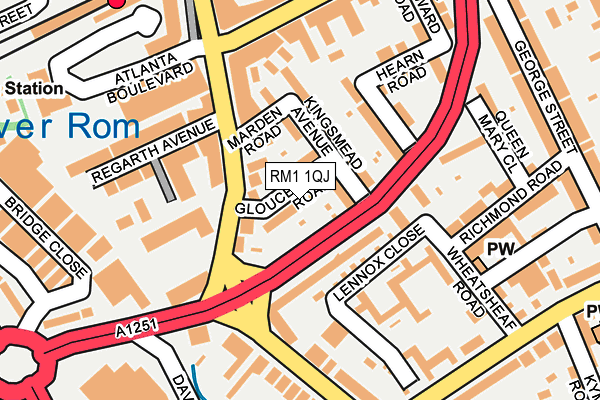 RM1 1QJ map - OS OpenMap – Local (Ordnance Survey)