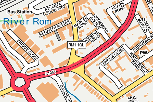 RM1 1QL map - OS OpenMap – Local (Ordnance Survey)