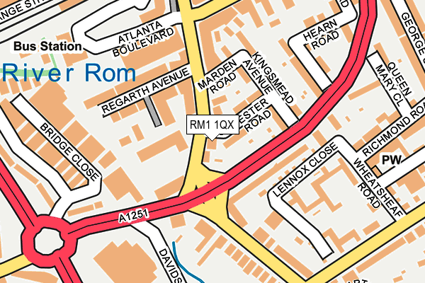 RM1 1QX map - OS OpenMap – Local (Ordnance Survey)