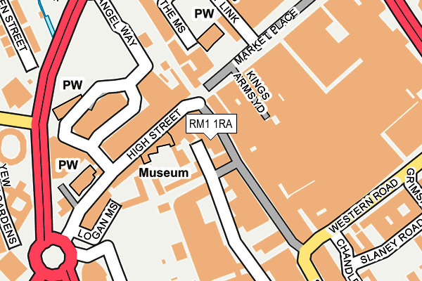 RM1 1RA map - OS OpenMap – Local (Ordnance Survey)