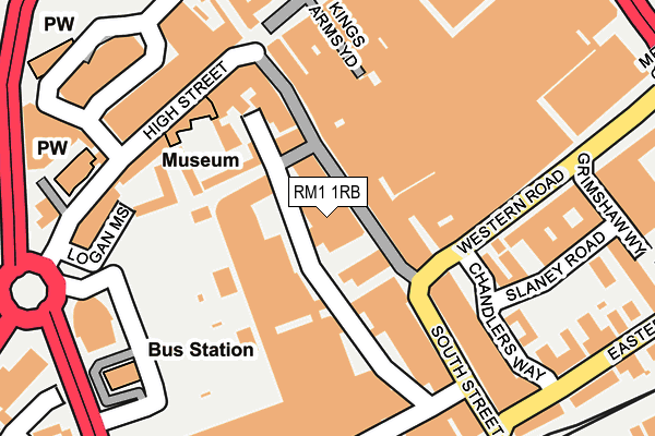 RM1 1RB map - OS OpenMap – Local (Ordnance Survey)