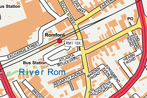 RM1 1SX map - OS OpenMap – Local (Ordnance Survey)