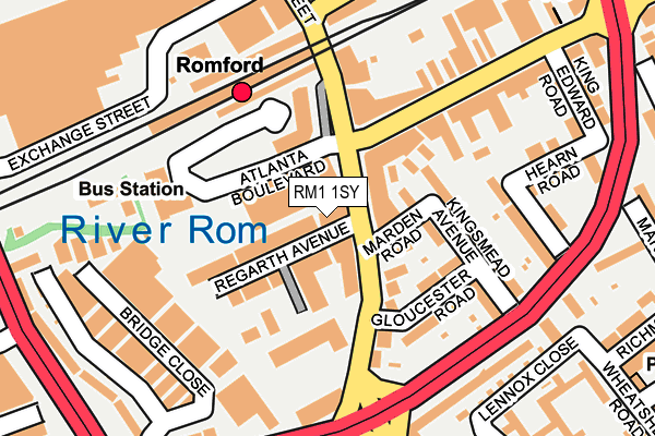 RM1 1SY map - OS OpenMap – Local (Ordnance Survey)