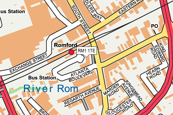 RM1 1TE map - OS OpenMap – Local (Ordnance Survey)