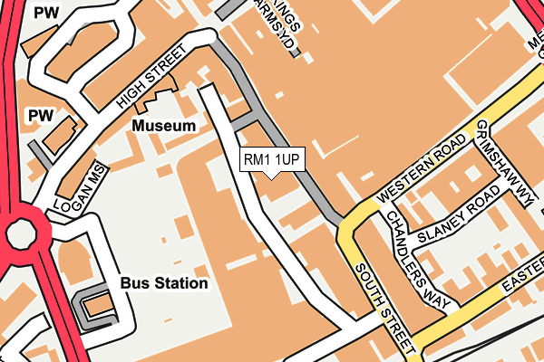 RM1 1UP map - OS OpenMap – Local (Ordnance Survey)