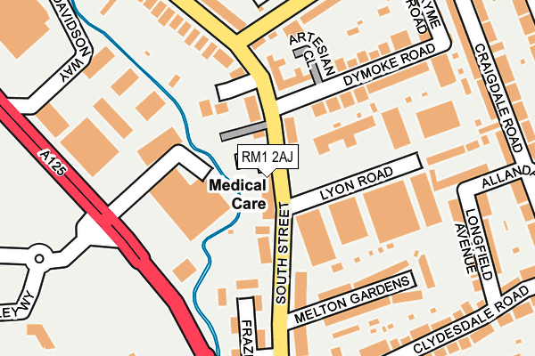 RM1 2AJ map - OS OpenMap – Local (Ordnance Survey)
