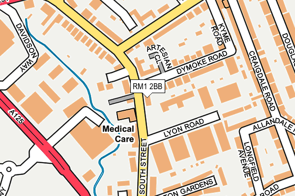 RM1 2BB map - OS OpenMap – Local (Ordnance Survey)