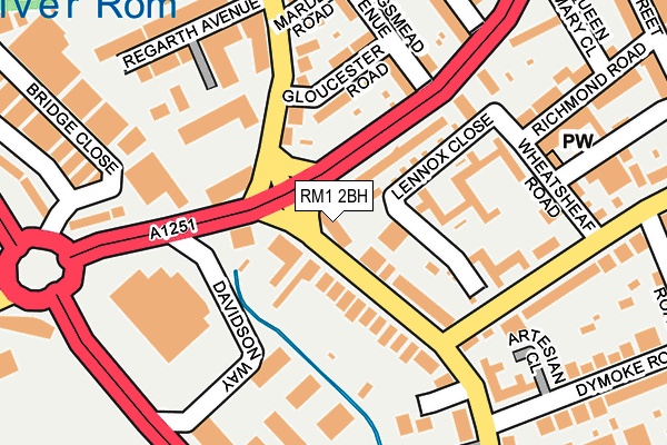 RM1 2BH map - OS OpenMap – Local (Ordnance Survey)