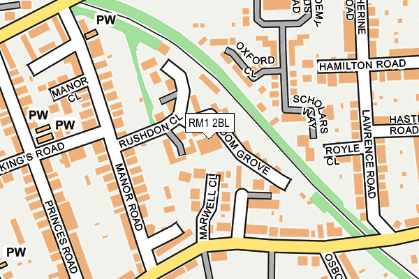 RM1 2BL map - OS OpenMap – Local (Ordnance Survey)