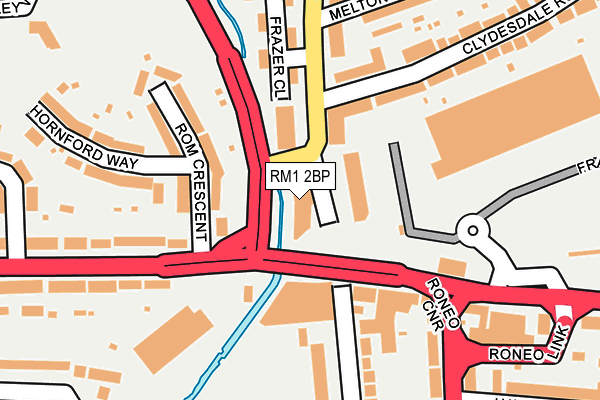 RM1 2BP map - OS OpenMap – Local (Ordnance Survey)