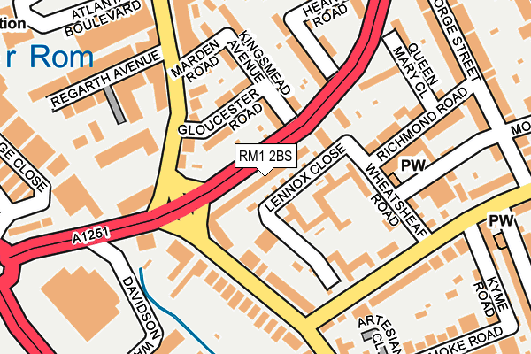 RM1 2BS map - OS OpenMap – Local (Ordnance Survey)