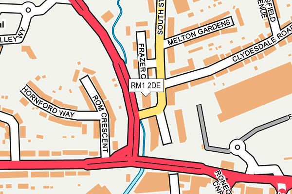 RM1 2DE map - OS OpenMap – Local (Ordnance Survey)