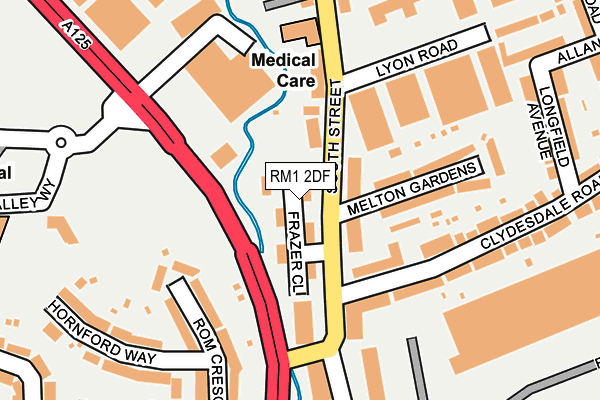 RM1 2DF map - OS OpenMap – Local (Ordnance Survey)
