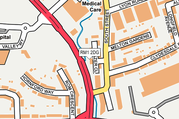 RM1 2DG map - OS OpenMap – Local (Ordnance Survey)