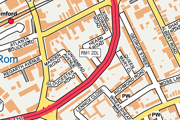 RM1 2DL map - OS OpenMap – Local (Ordnance Survey)