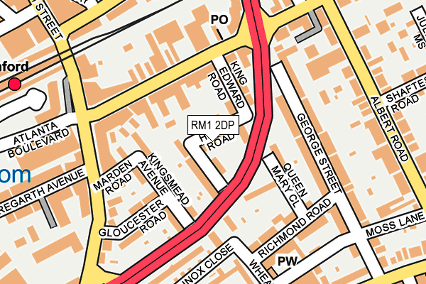 RM1 2DP map - OS OpenMap – Local (Ordnance Survey)