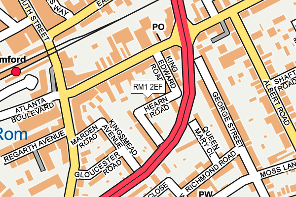 RM1 2EF map - OS OpenMap – Local (Ordnance Survey)