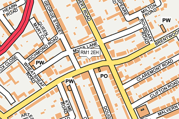 RM1 2EH map - OS OpenMap – Local (Ordnance Survey)