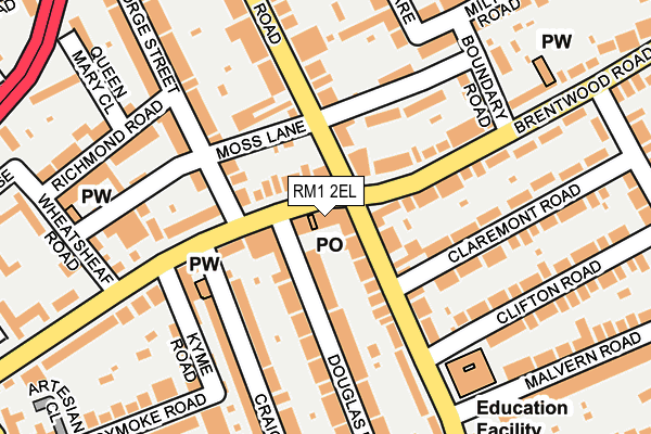 RM1 2EL map - OS OpenMap – Local (Ordnance Survey)