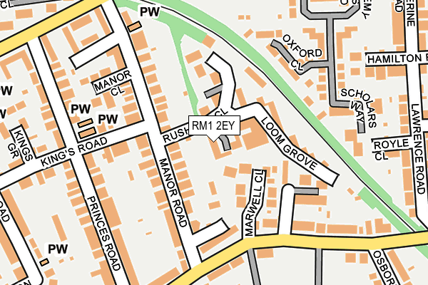 RM1 2EY map - OS OpenMap – Local (Ordnance Survey)