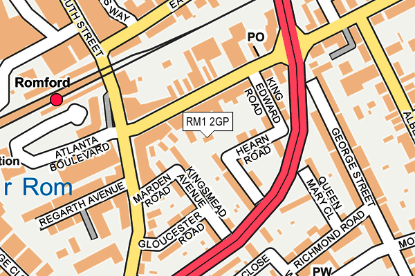 RM1 2GP map - OS OpenMap – Local (Ordnance Survey)