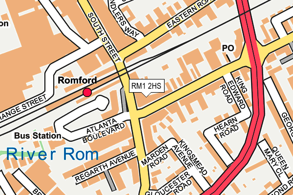 RM1 2HS map - OS OpenMap – Local (Ordnance Survey)