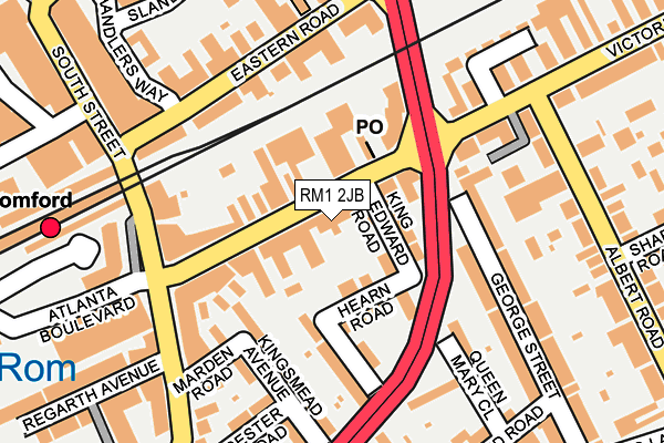 RM1 2JB map - OS OpenMap – Local (Ordnance Survey)