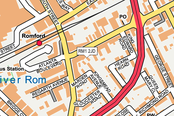 RM1 2JD map - OS OpenMap – Local (Ordnance Survey)