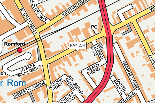 RM1 2JH map - OS OpenMap – Local (Ordnance Survey)