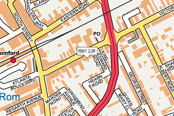 RM1 2JR map - OS OpenMap – Local (Ordnance Survey)