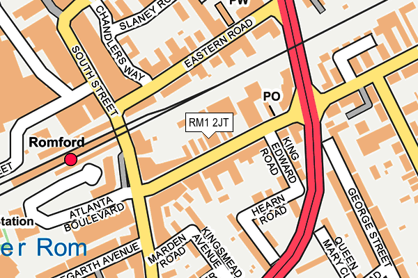 RM1 2JT map - OS OpenMap – Local (Ordnance Survey)