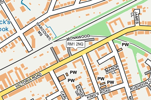 RM1 2NQ map - OS OpenMap – Local (Ordnance Survey)