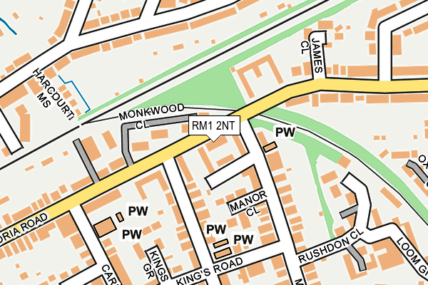 RM1 2NT map - OS OpenMap – Local (Ordnance Survey)