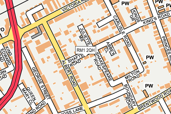 RM1 2QH map - OS OpenMap – Local (Ordnance Survey)