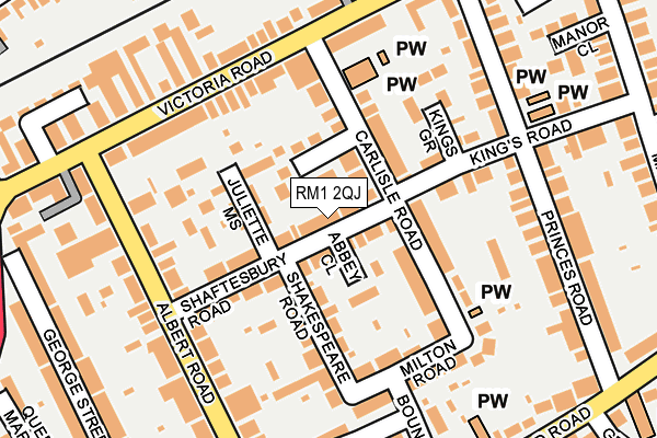 RM1 2QJ map - OS OpenMap – Local (Ordnance Survey)