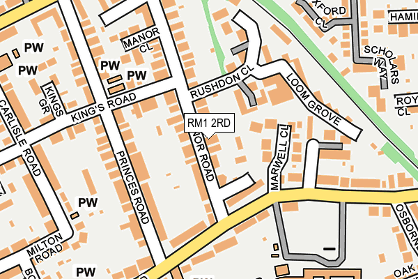 RM1 2RD map - OS OpenMap – Local (Ordnance Survey)